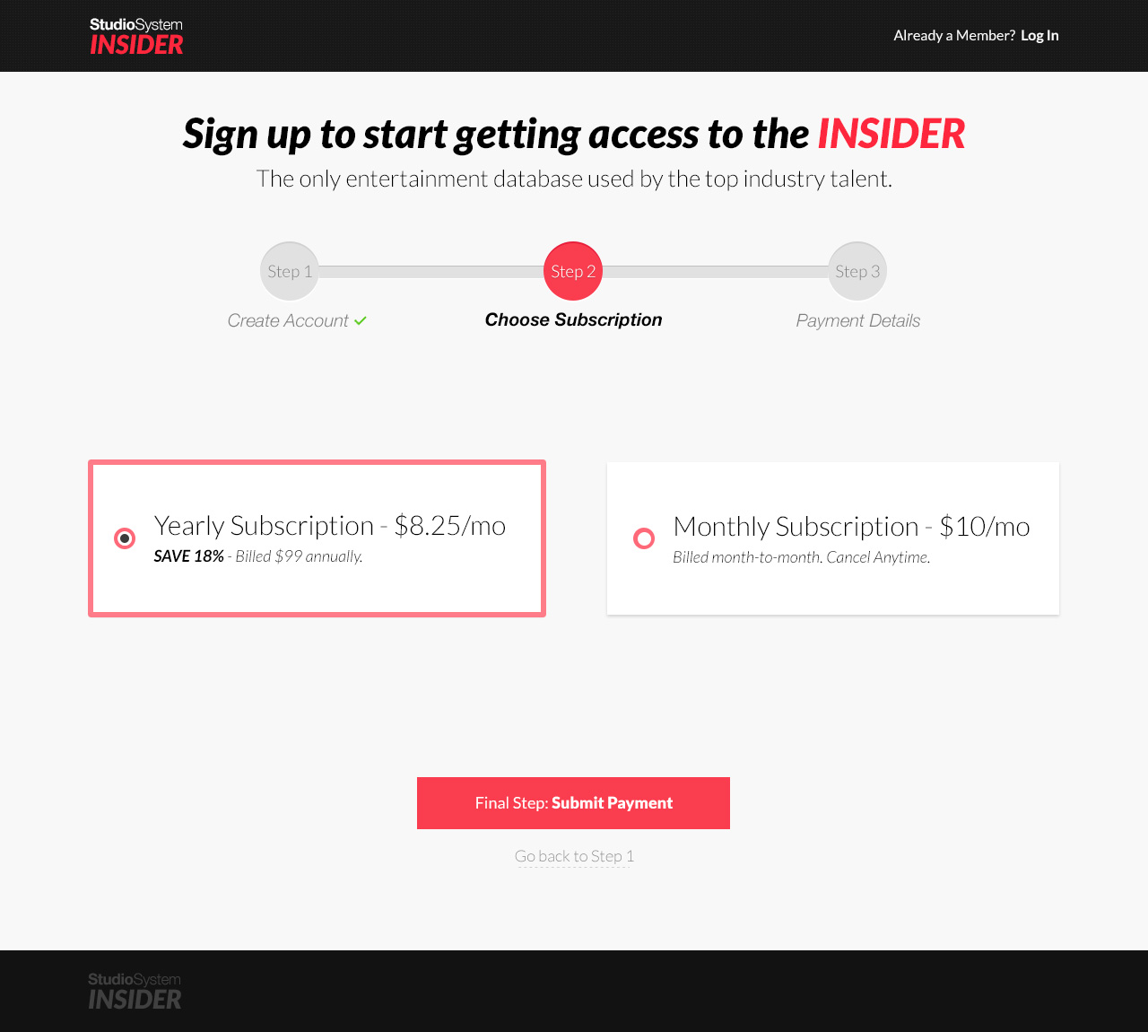 Signup - Subscription